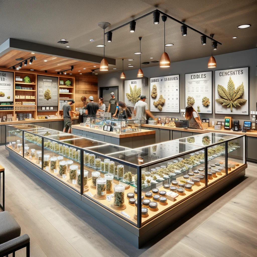 An-interior-view-of-a-modern-weed-dispensary.-The-dispensary-is-well-organized-with-a-clean-sleek-design.