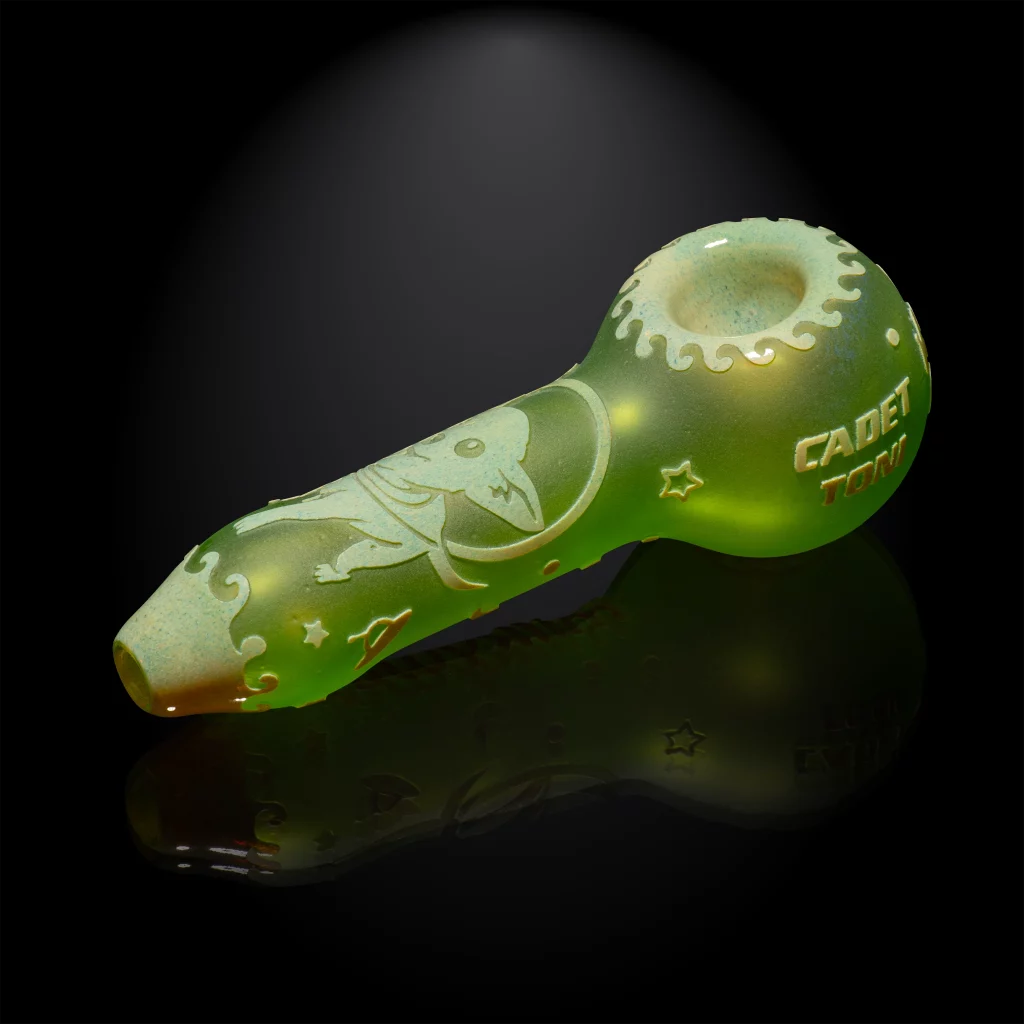 sandblasted hand pipe milkyway glass