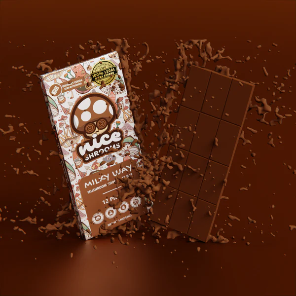 An image showing the best mushroom edibles in the form of a chocolate bar.