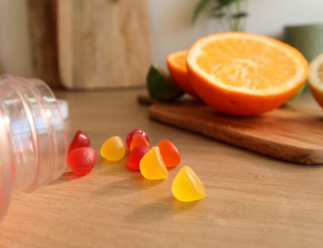Pile of gummies showing the difference between thca and amanita.