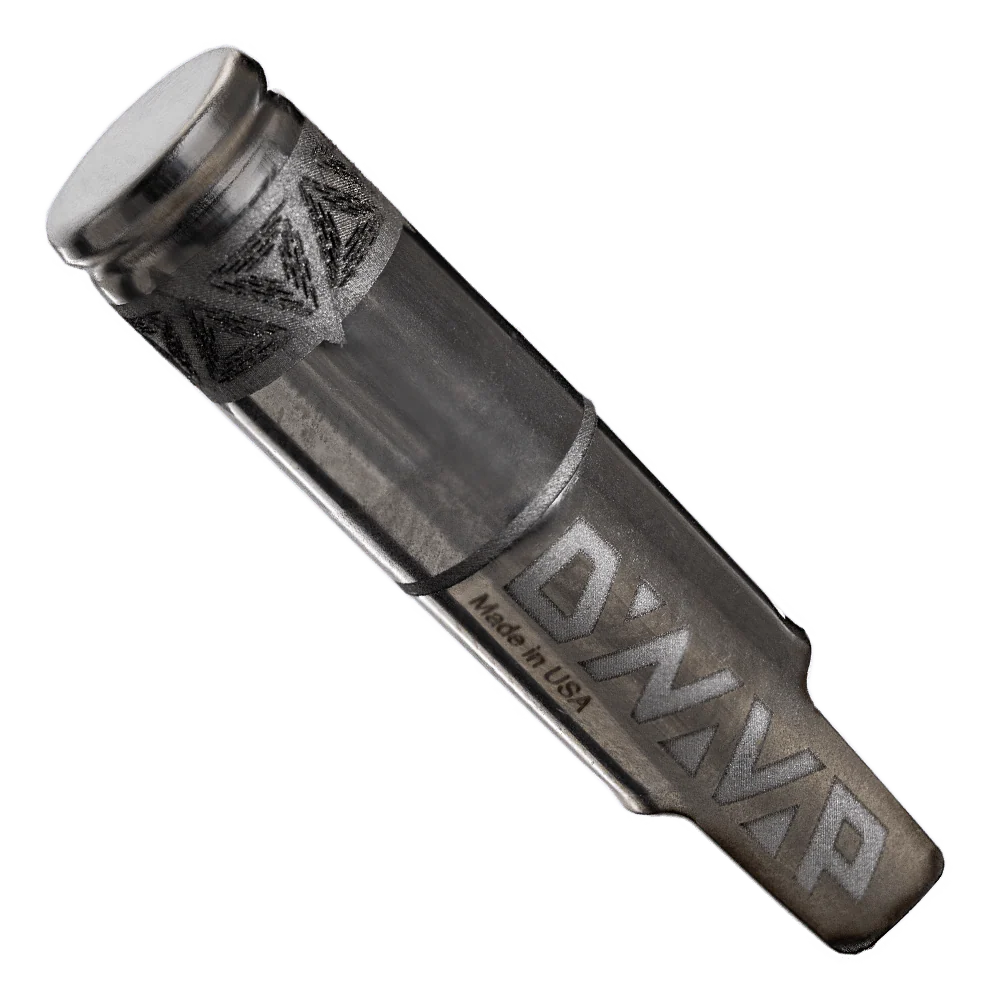 Dynavap ball vape on a white background shown diagonally.