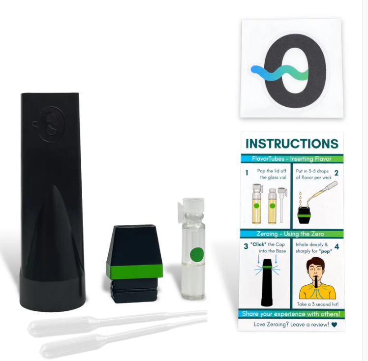 Image of CAPNOS pressurized air inhalers shown in front of WHITE  background showing zeroing benefits.