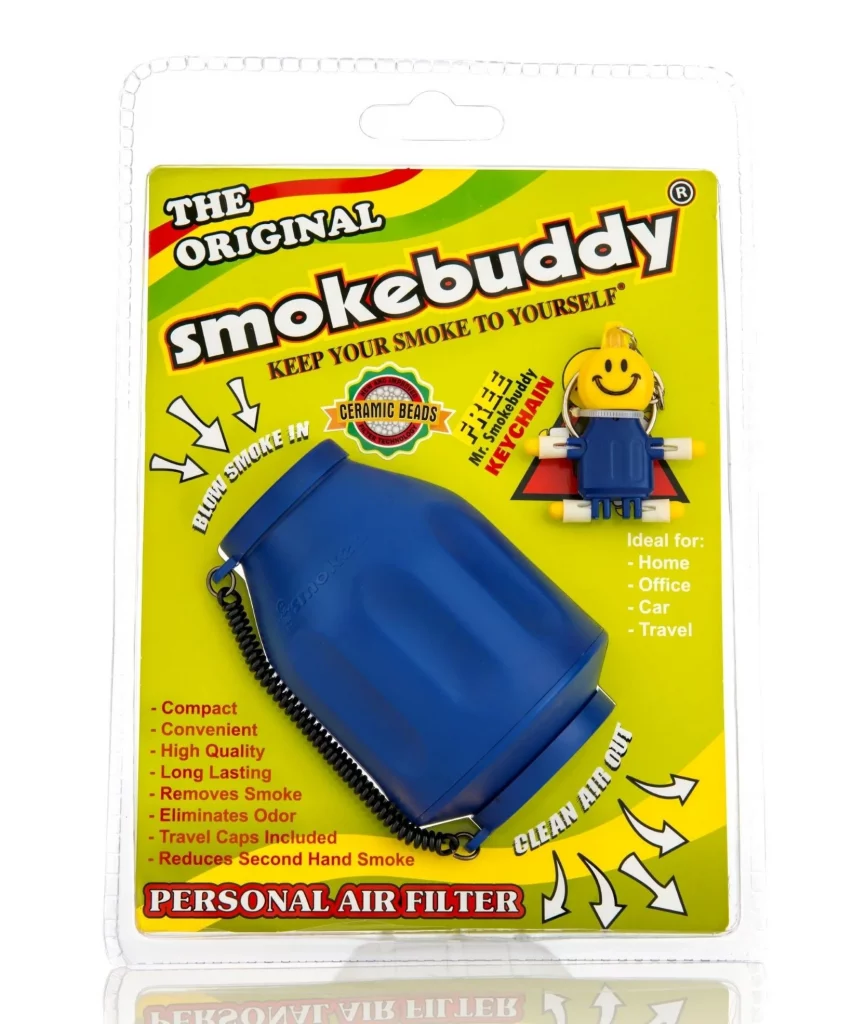 Blue original personal air filter shown in front of a white background.