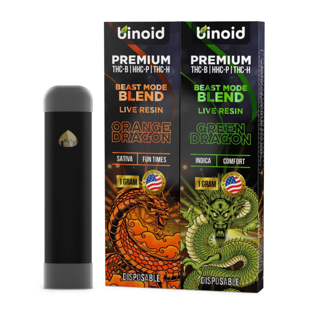 THC B Vapes shown in front of a white background on top of white flooring.