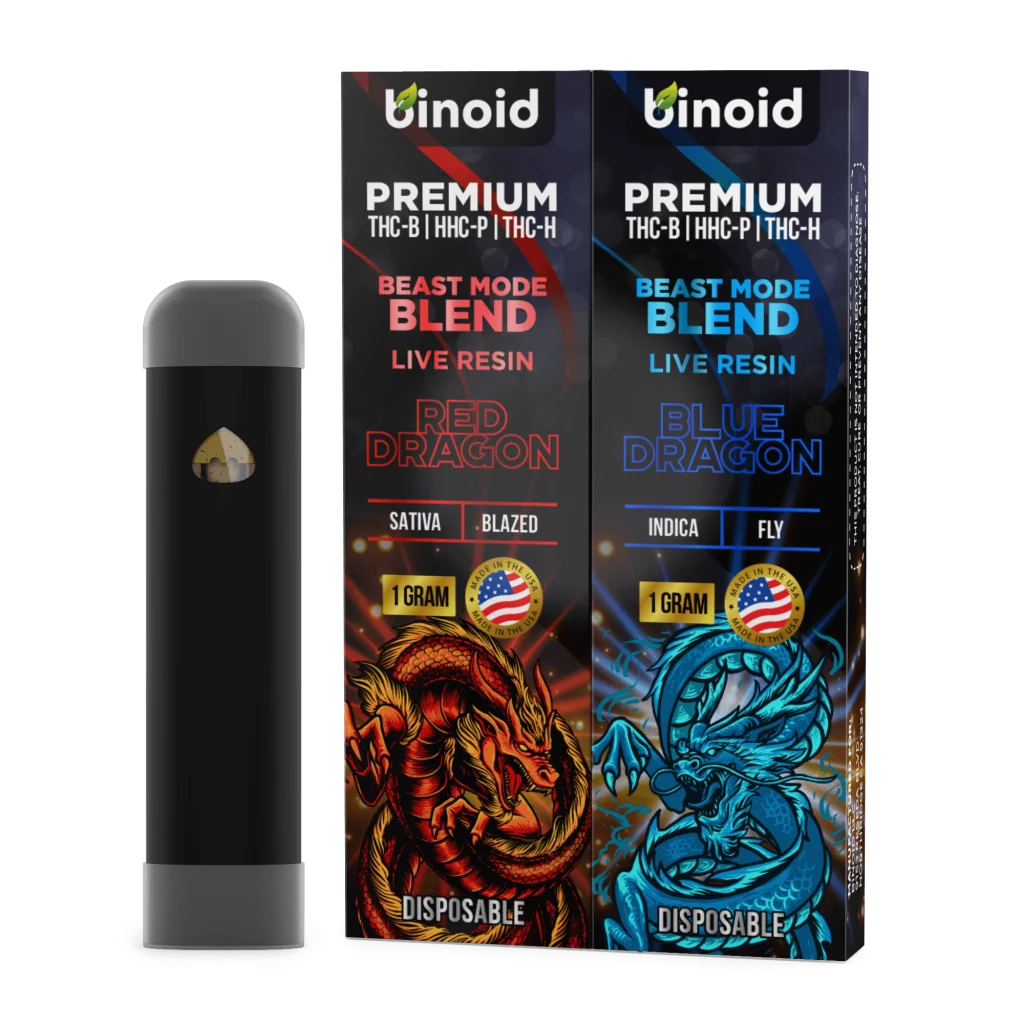 THC B Vapes shown in front of a white background on top of white flooring.
