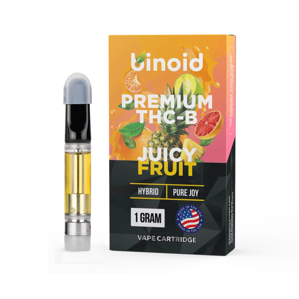 THC B Vape displayed in front of a white background on top of white floor.