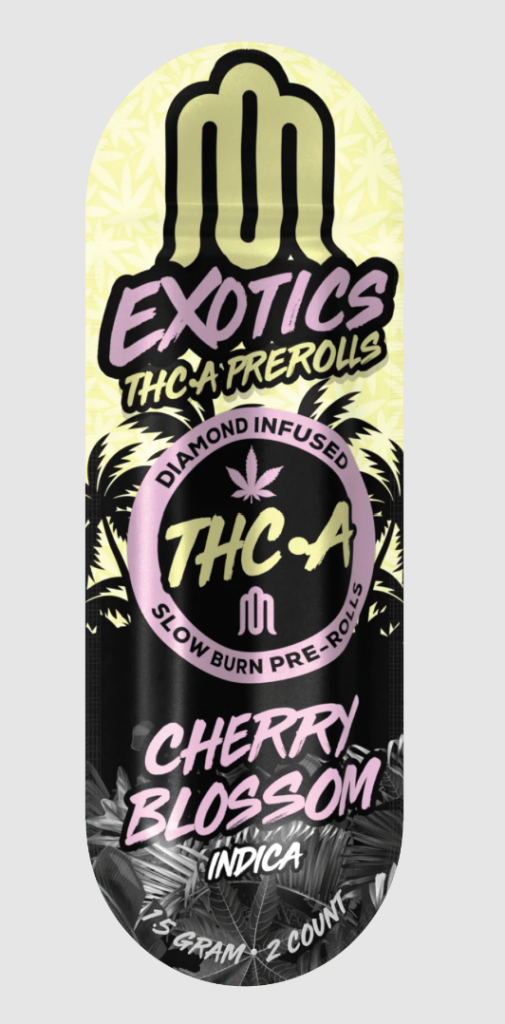 Exotic pre rolls by Modus Brand shown in front of a neutral background.