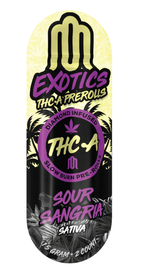 MODUS - EXOTICS PREROLL- THC-A shown in front of a beautiful background.