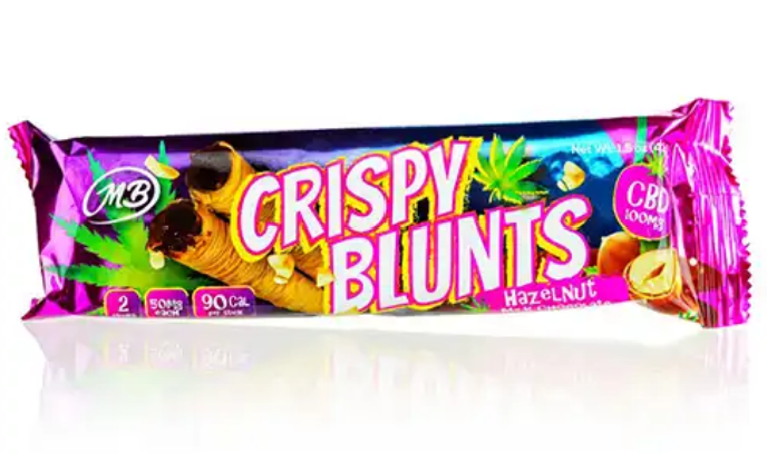 A variety of crispy blunt flavor shown in front of a light background.