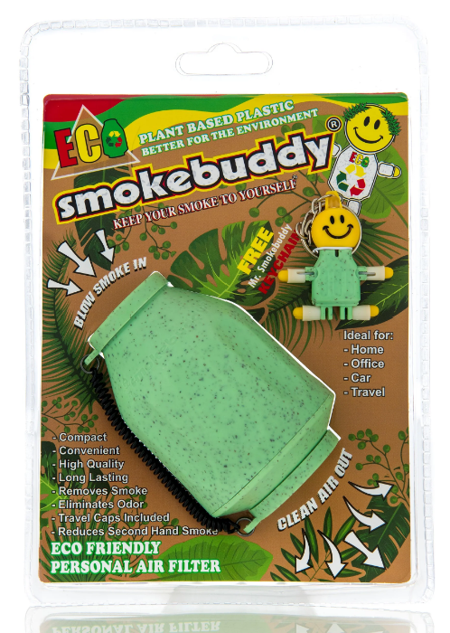 Plant based personal smoking filter displayed in front of  a white background.