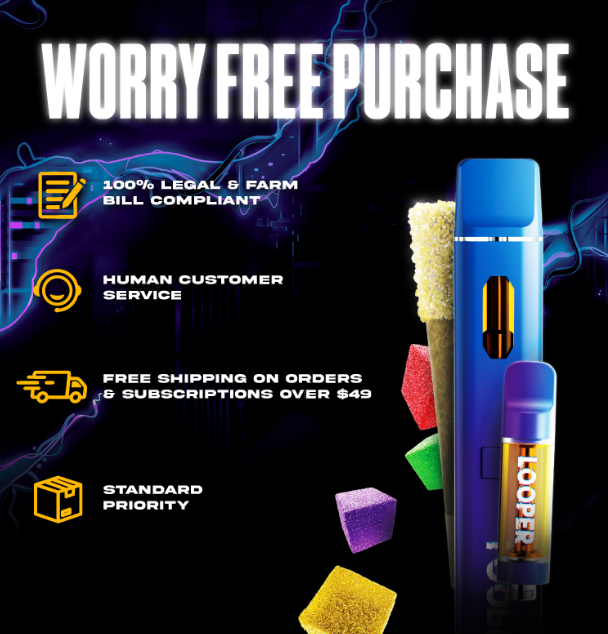 Looper 3G Disposable Vapes shown in a creative-looking background that tells a lot about the good product.