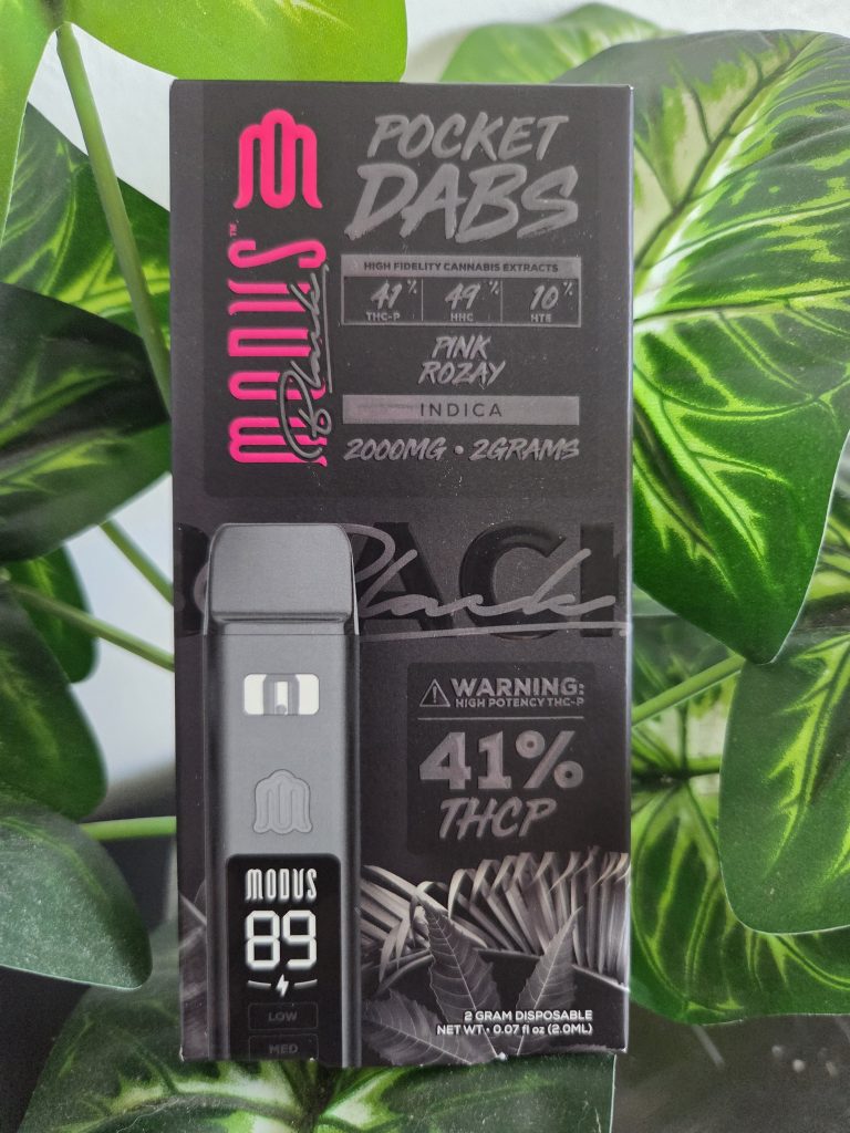 Modus Brand Black Pocket Dabs black box and device displayed.