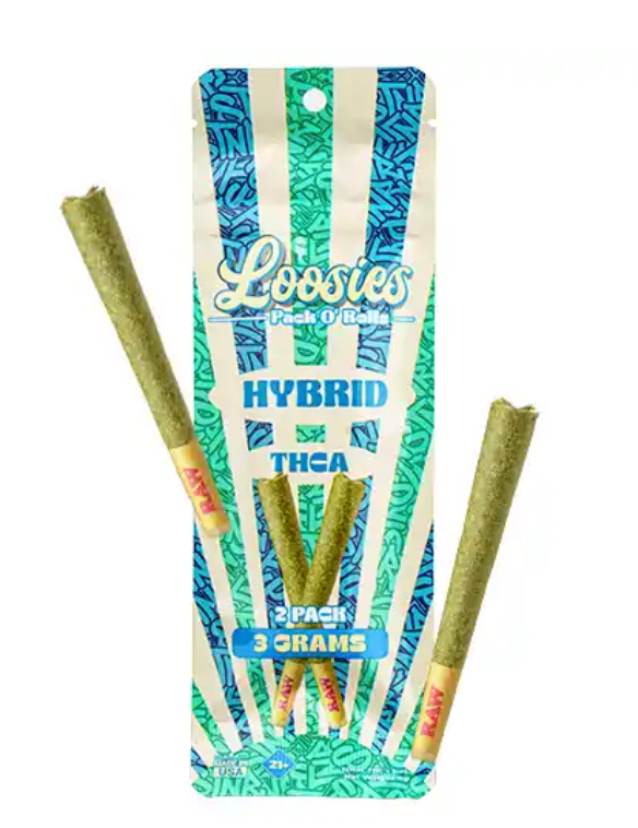 STNR Creations Loosies Pre-Rolls THCA shown in front of a well-lit background.
