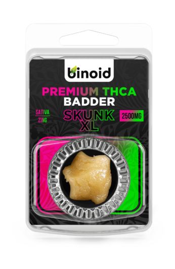 THCA vs THC-P shown in an image in front of a clear background.