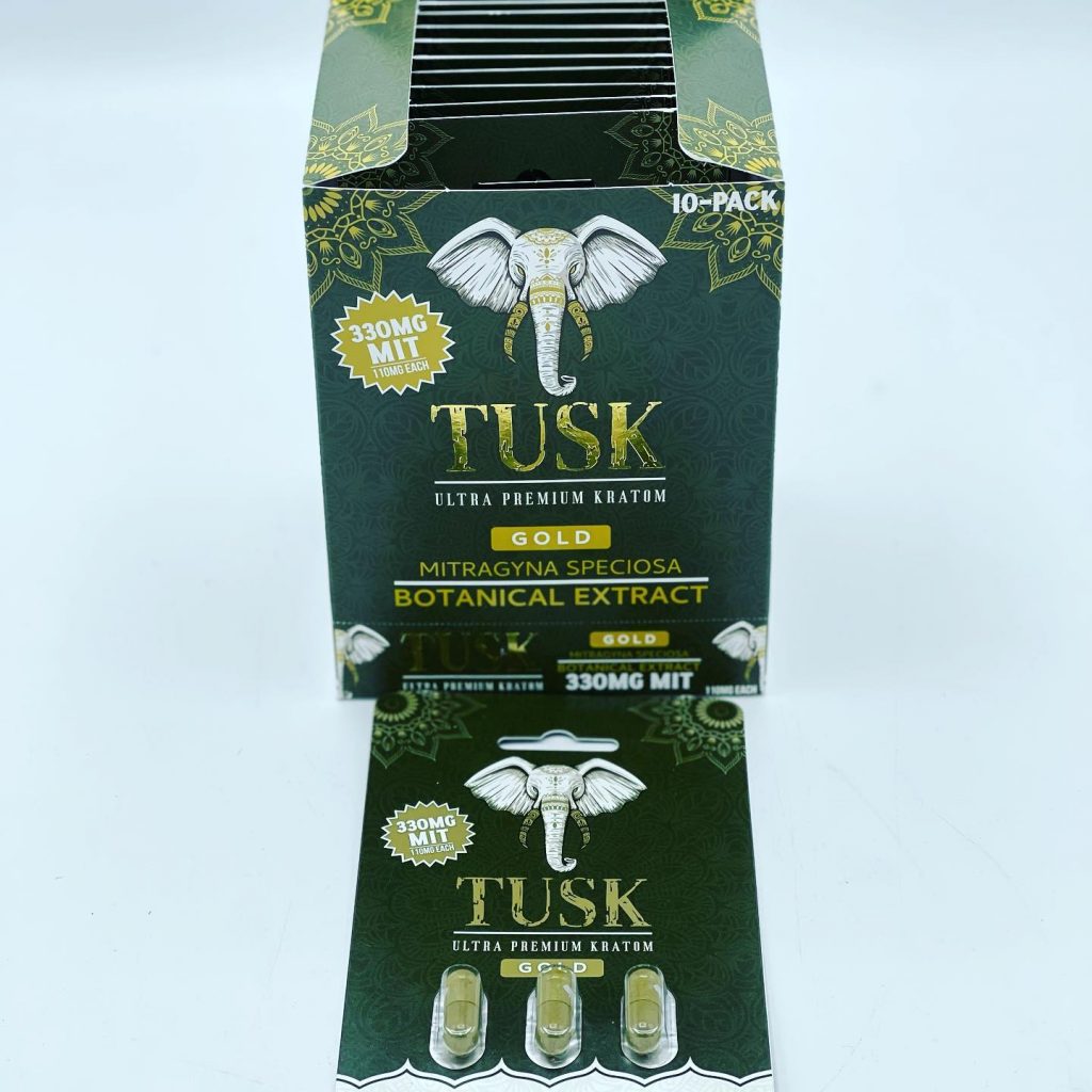 Kratom mix displayed in front of a clear background.