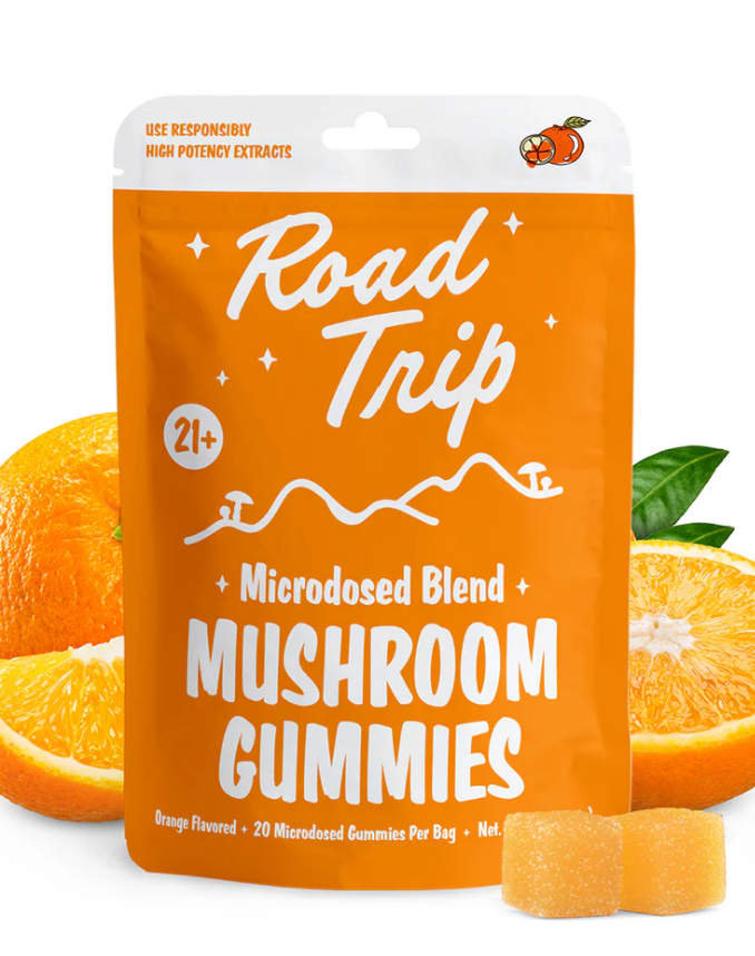 Gummies for focusing displayed in front of a white background.