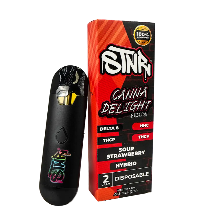 Hybrid strains products displayed in front of a white background.