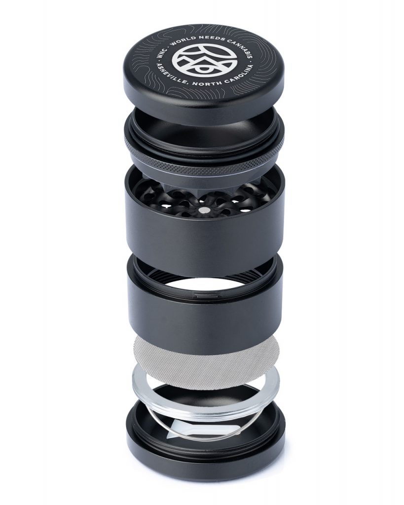 WNC Toothless Grinder displayed in front of a white background showing the interior of the top and bottom parts.