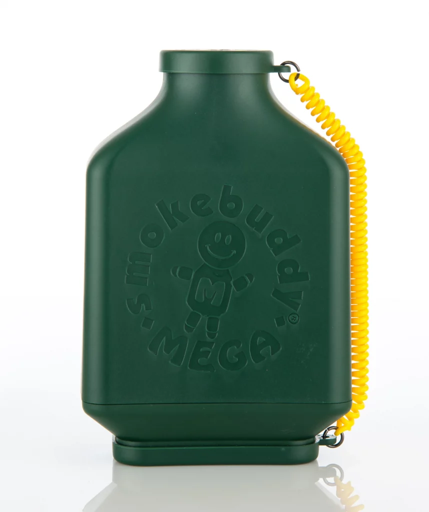 Indoor Smoke Reduction device shown as a green item displayed in front of a white background.