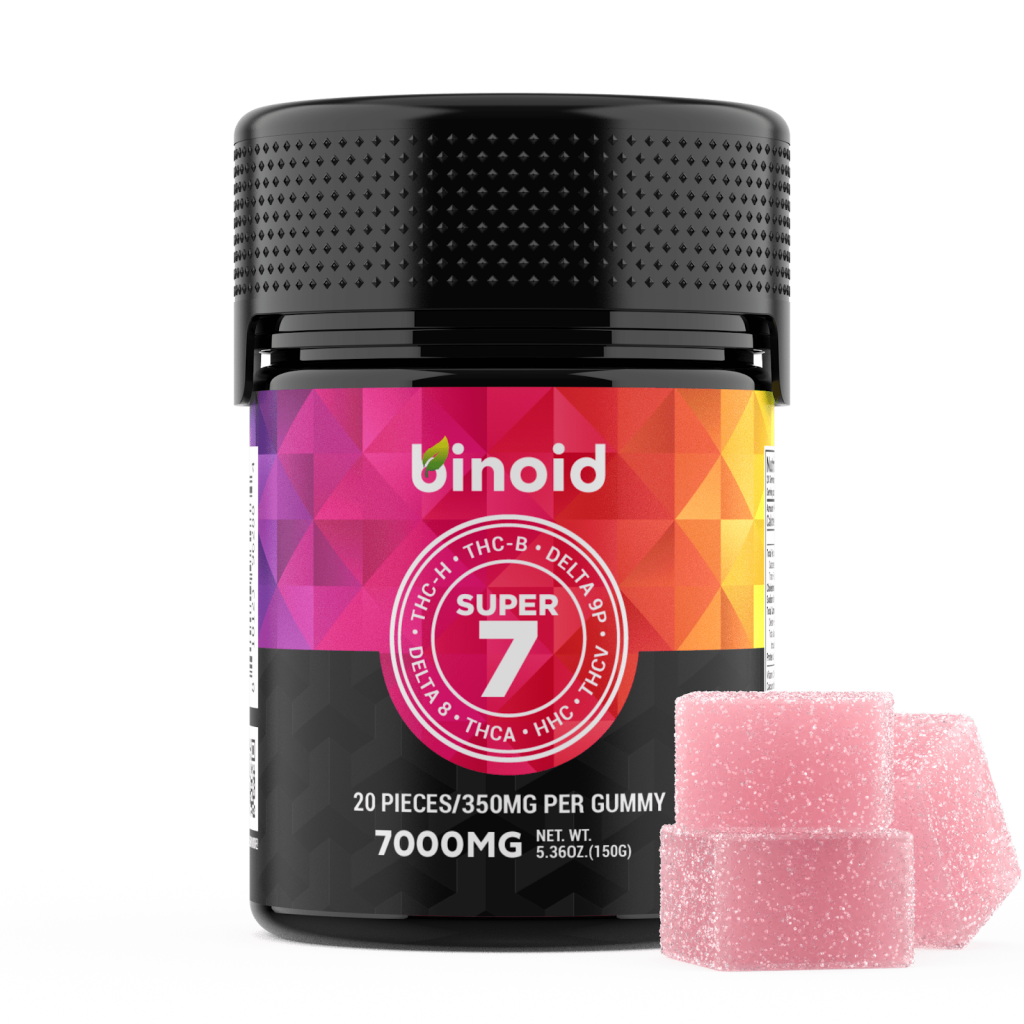 Image showing the difference between Uplifting vs Relaxing Cannabinoids showing a Binoid product container.