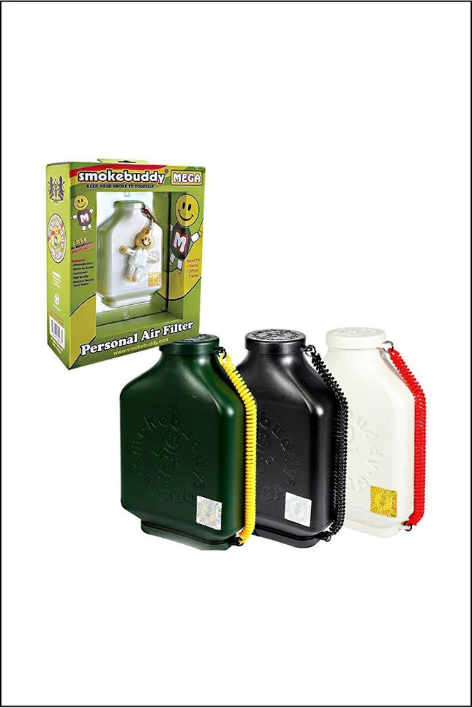 Plant Based Air Filter for Smoking inside a box displayed behind three other same products in front of a white background.