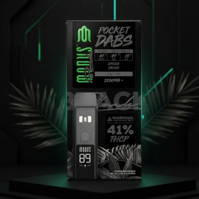 Live Resin vs Liquid Diamonds shown by a Modus Brand pocket dabs vape in front of a dark background.