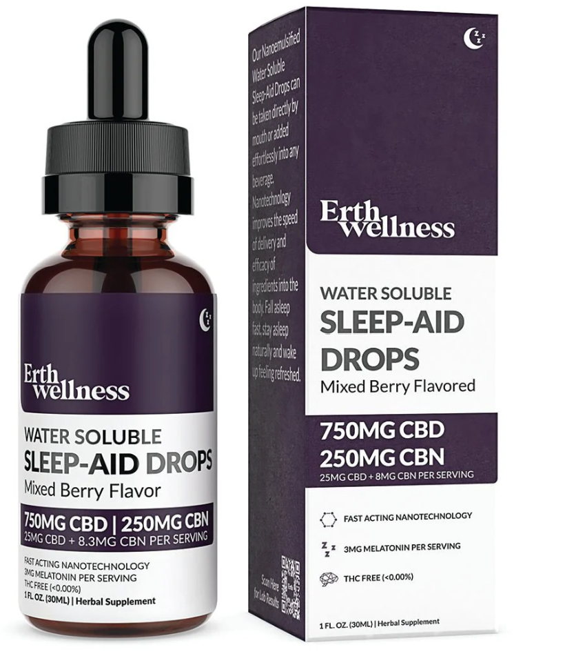 Sleep support supplements by Erth Wellness displayed in front of a white background.