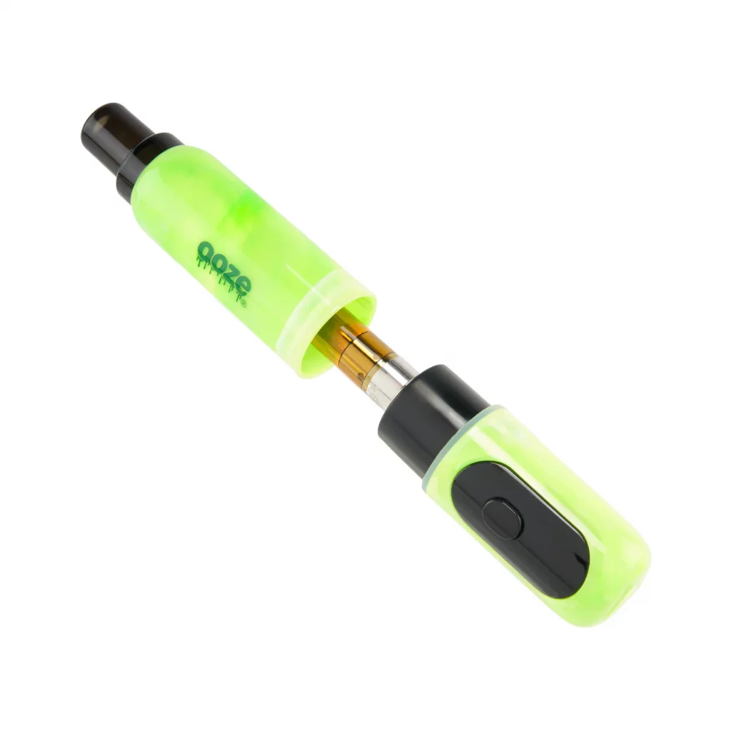 Ooze Hivo 510 Thread Conceal Battery – 400 mAh – Green Swish product displayed diagonally in front of a white background.