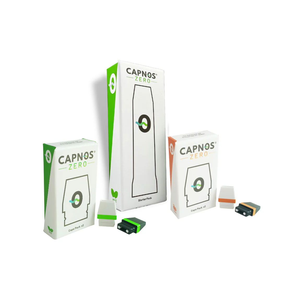 Vape Quitting Device from CAPNOS in three different variations in front of a white background.