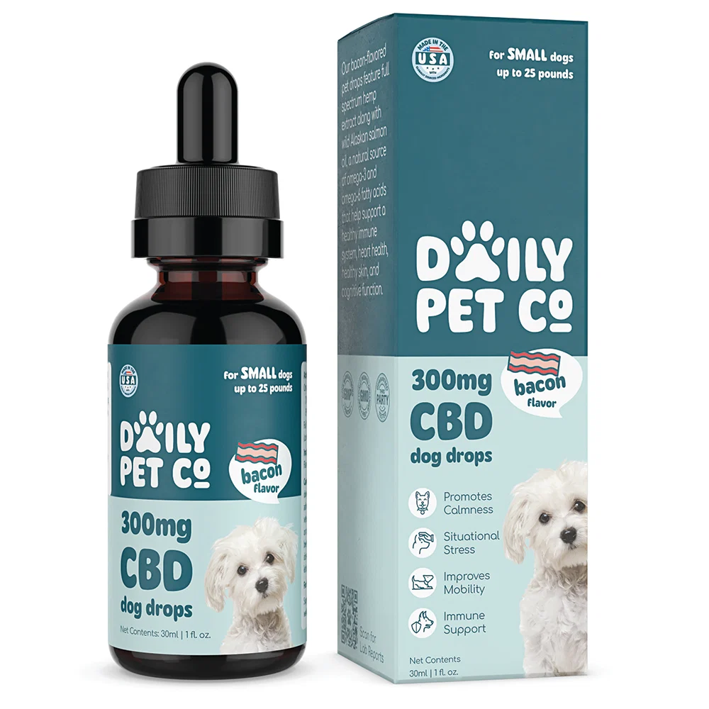 Edibles for Dogs from daily pet co showing the medicine and the dropper.