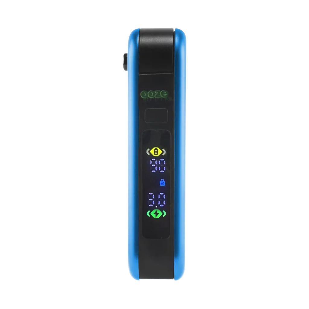 Ooze Hinge Flick 510 Thread Battery – 210 mAh – Sapphire Blue displayed in front of a white background.