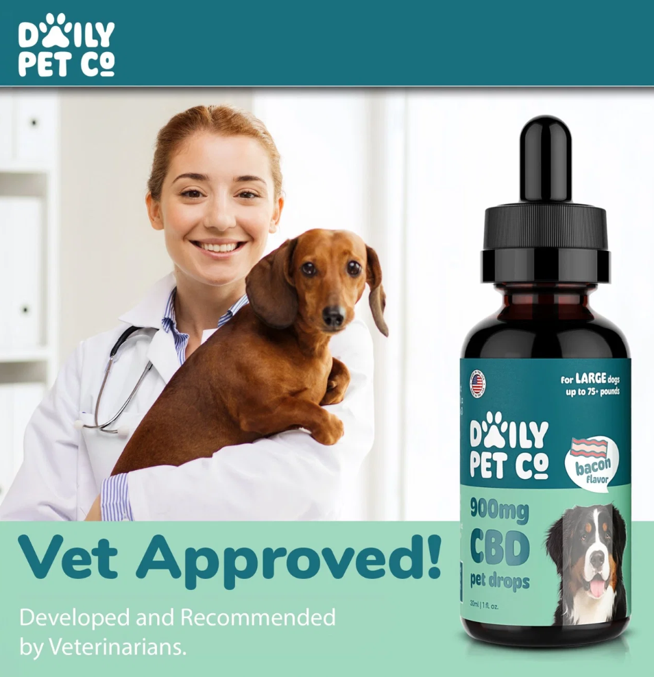 Edibles for Dogs from daily pet co showing the medicine and the dropper.