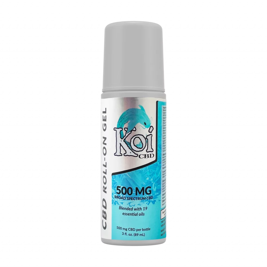 Roll on CBD by Koi CBD shown and displayed to show the product.
